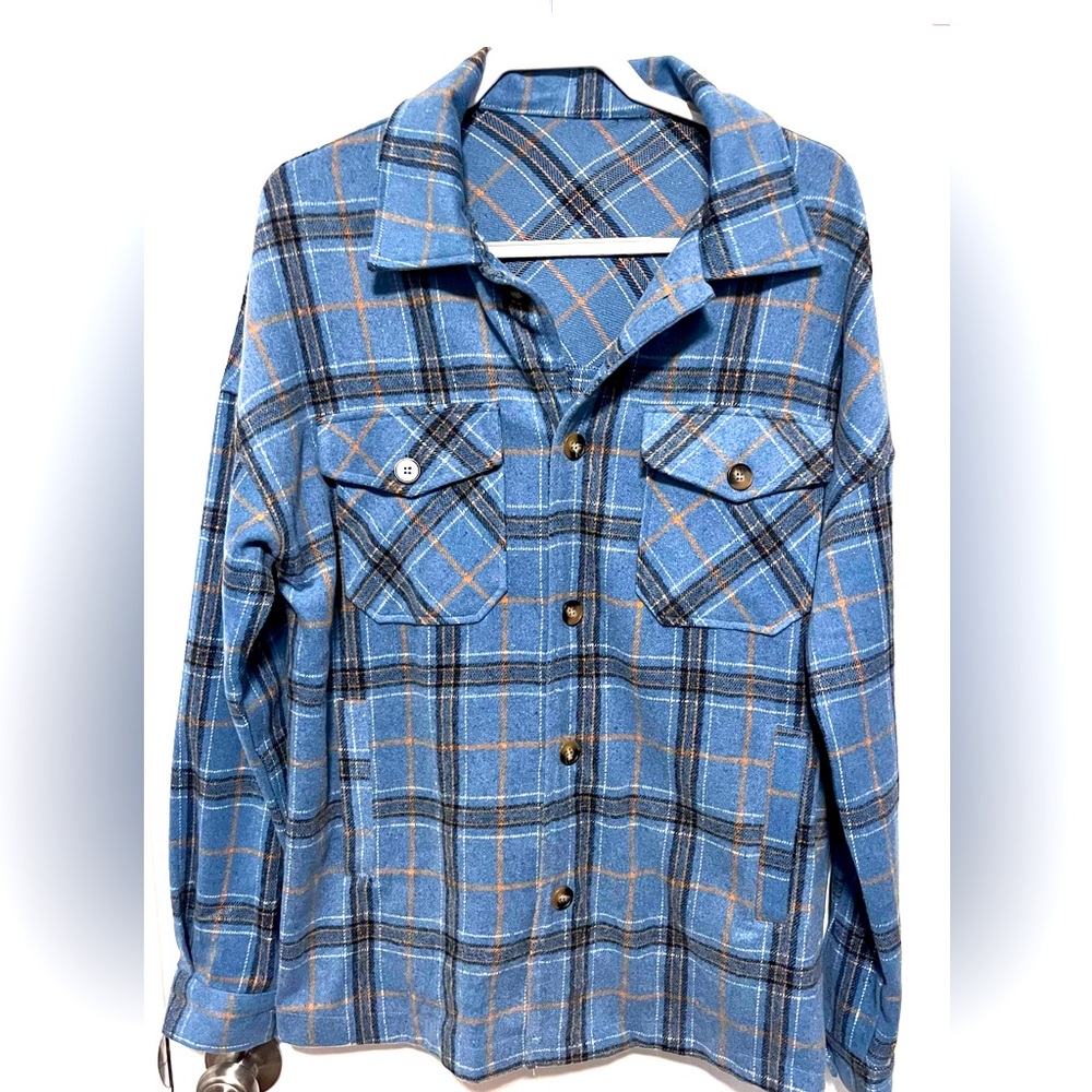 Woman’s thick flannel jacket